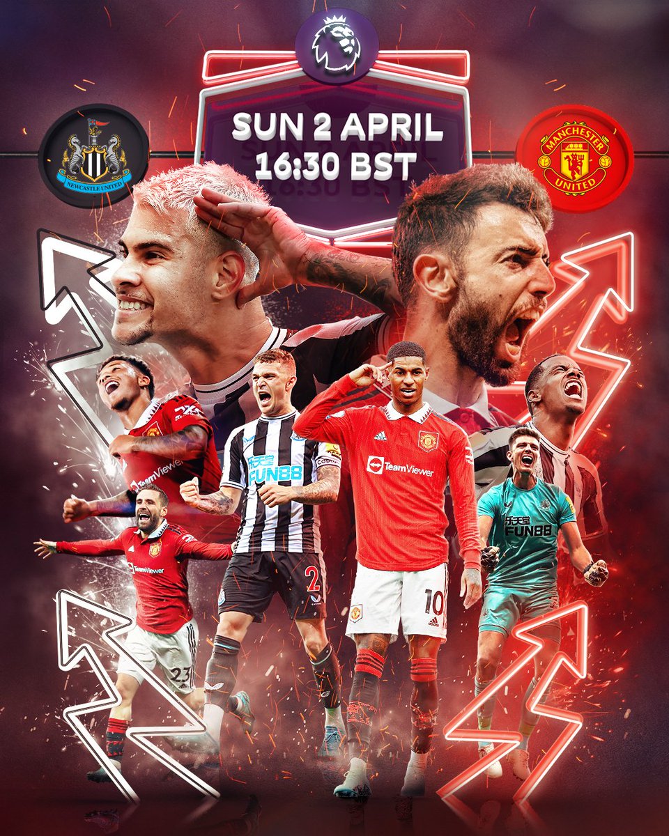premierleague's tweet photo. Two clubs on the up. Who wins? ⏫

@NUFC | @ManUtd https://t.co/J0Je5zrjuG