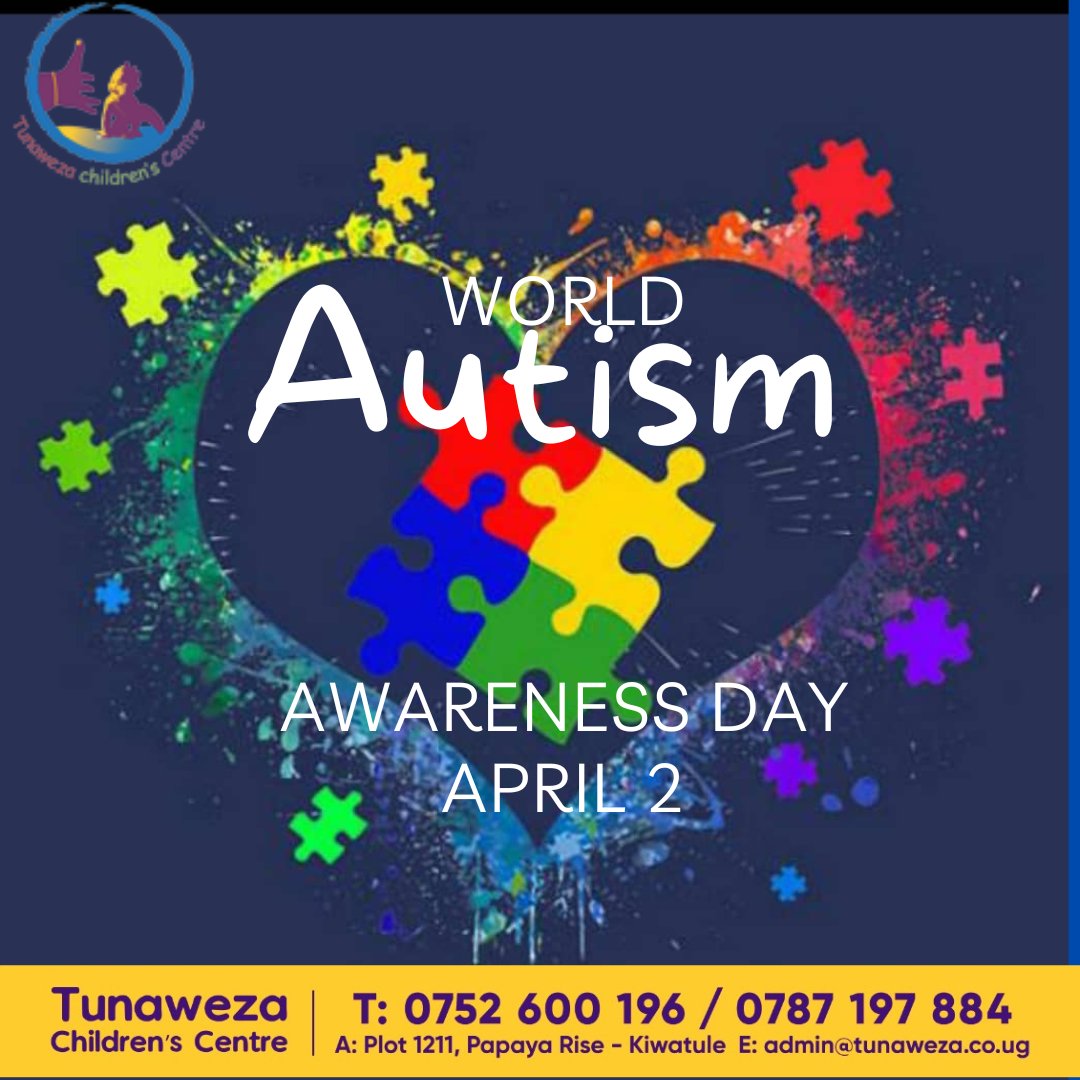 Tunawezacentre's tweet photo. Today is world #AutismAwarenessDay and we recognise the efforts of parents, therapists, caregivers, health workers collaborating to ensure that children on the #spectrum #ASD live meaningful and fulfilled lives. Thank you for the great job you do!
#reachingfullpotential
#wecan https://t.co/oNajZvVQWK