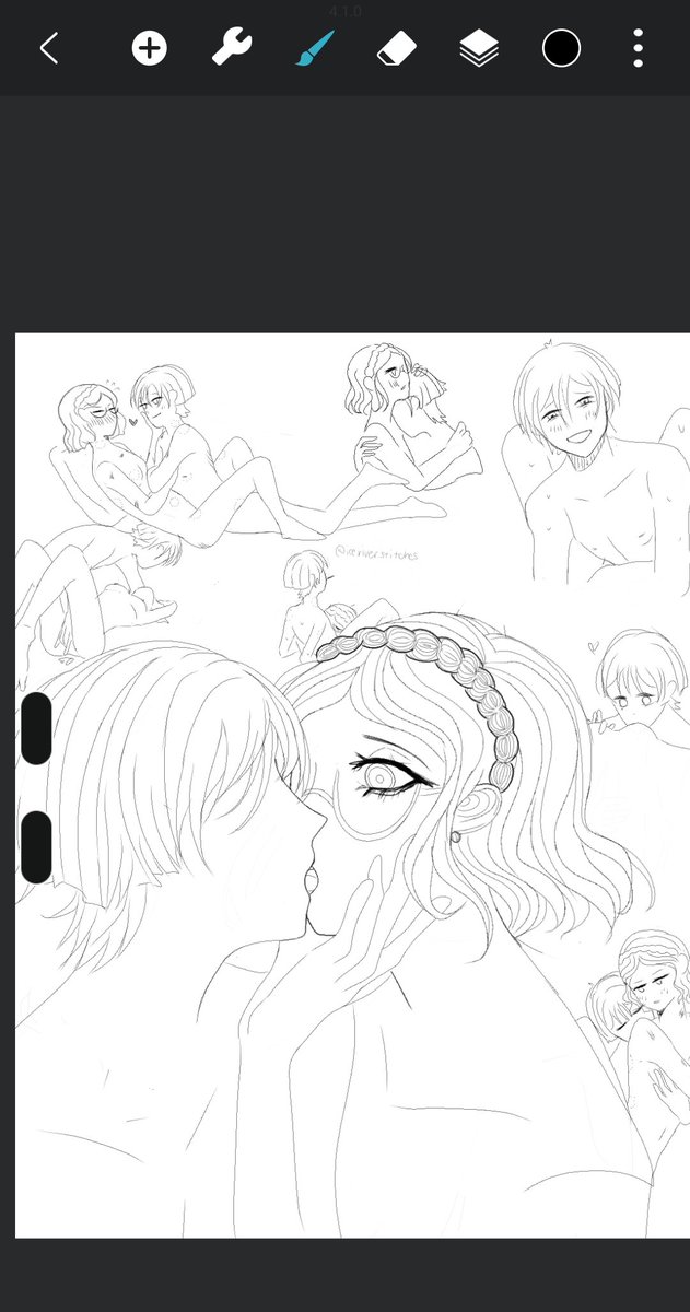 IceRiverStitche's tweet photo. (!!R18!!) 
So like- I did doodles-
#scarapasia #haypasia #scaramouche #genshinimpact 
((I won't lie I can see scara saying "eyes up here your god is serving you" HELP))
this is very lazy but iz oke everything I draw is lazy https://t.co/N29dVrvcis