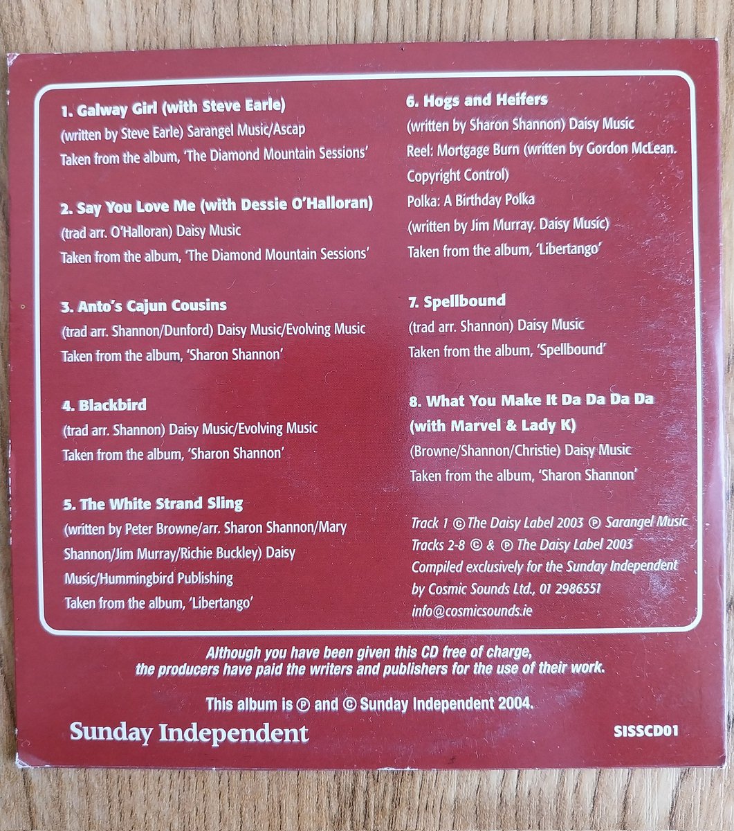 Sean Dineen (@dineen20dineen) on Twitter photo Sharon Shannon <a href="/SharonShannon99/">Sharon Shannon</a> The cd from the Sunday Independent 2004 great collection of traditional music 🎶 remember the cds dvds with the Newspapers Sharon Shannon <a href="/SharonShannon99/">Sharon Shannon</a> The cd from the Sunday Independent 2004 great collection of traditional music 🎶 remember the cds dvds with the Newspapers