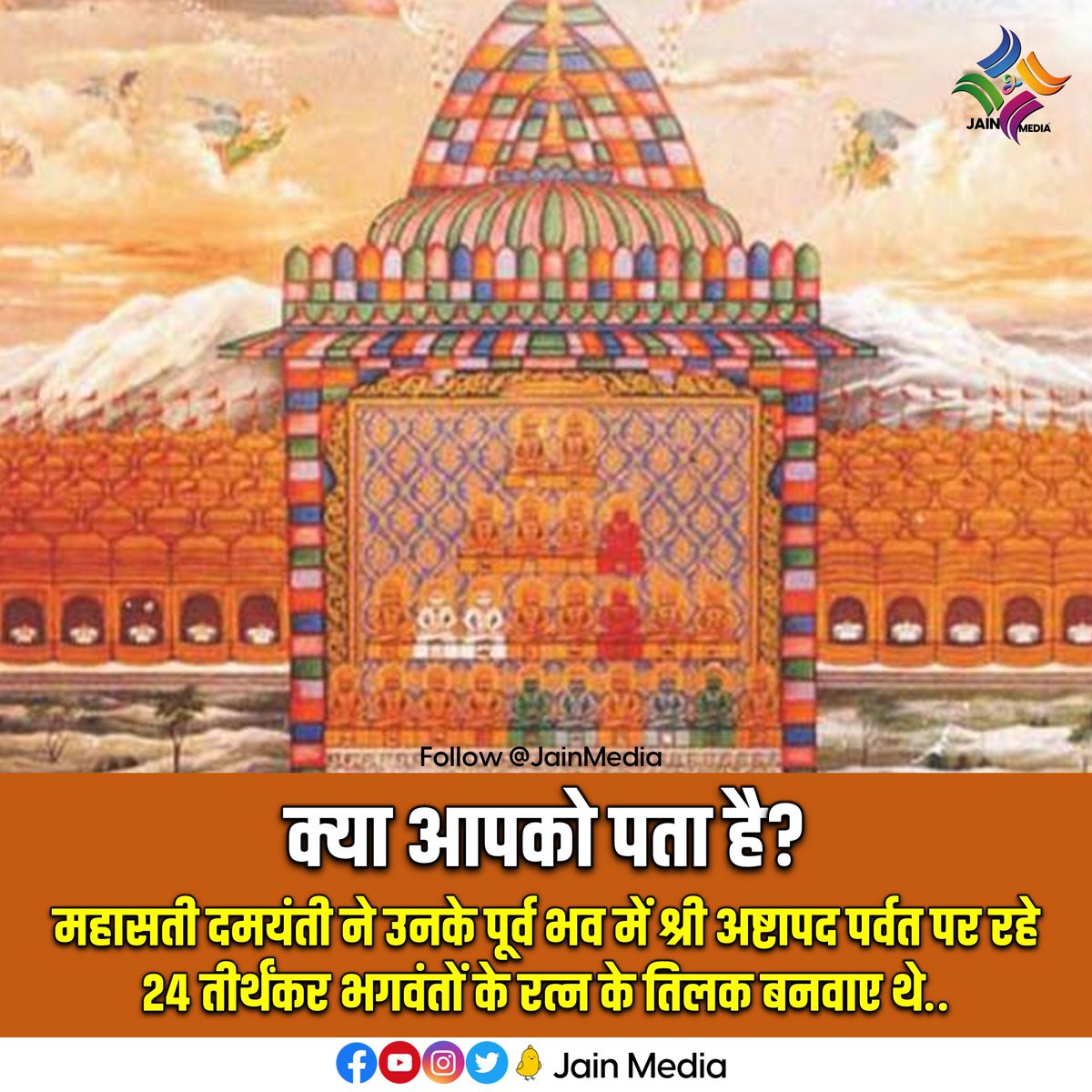 JainMedia's tweet photo. स्वद्रव्य का सद्व्यय🙏🙏

#jainism #jaindharm #jainreligion #jains #jain #jainstatus #jainismupdates #parmatma #jainfacts #jaintemple #ashtapad #jaintirth #jinshasan #jainmedia https://t.co/kIyA8sNjqq