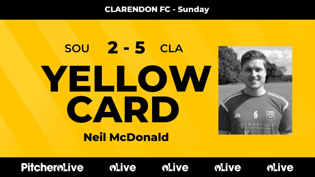 ClarendonMensFC's tweet photo. 89': Neil McDonald is yellow carded for Clarendon Juniors
#SOUCLA #Pitchero
https://t.co/6c2Kdkgi1k https://t.co/lg1kg8fUD3