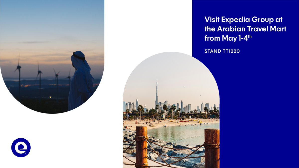ATMDubai's tweet photo. AD Visit Expedia Group (@EGPartnerships) at Arabian Travel Market May 1-4 at stand TT1220 to talk about the future of travel in the Middle East. #ConnectWithEG: https://t.co/z4gNkLwHja https://t.co/HnmV2d5uv4
