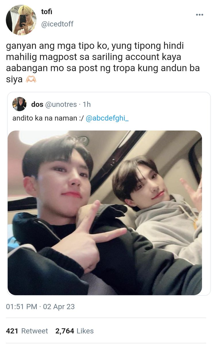 escapages's tweet photo. a #boochan few tweets au !

si tofi (sk) at ang crush niyang lowkey na si jay (jc) https://t.co/c5Ssx4DoNa