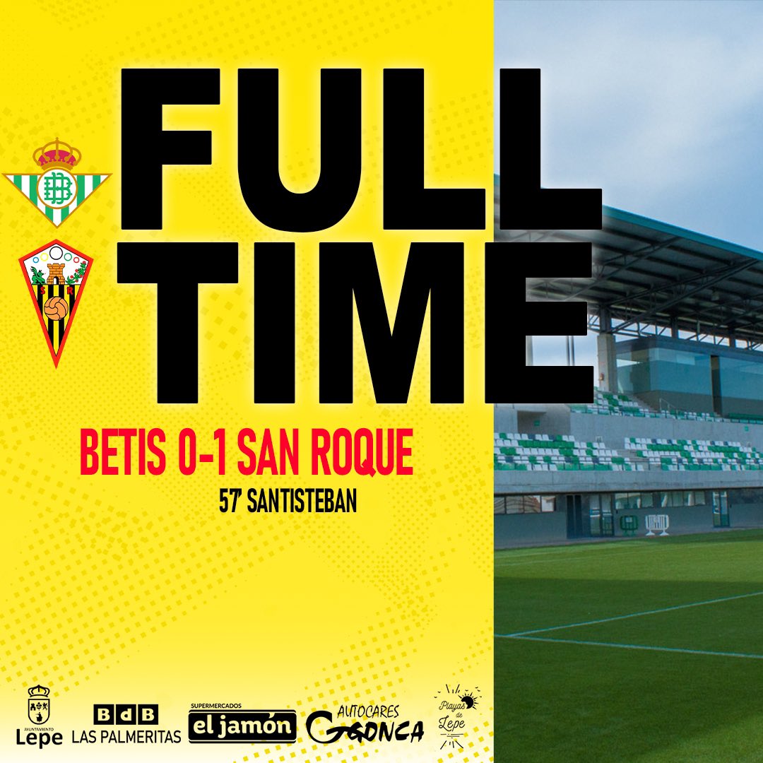 ⏱ 90' | Betis 0️⃣-1️⃣ San Roque

¡FINAAAAAAL DEL PARRRRRTIIIDOOO!

• #UnFortínHistórico