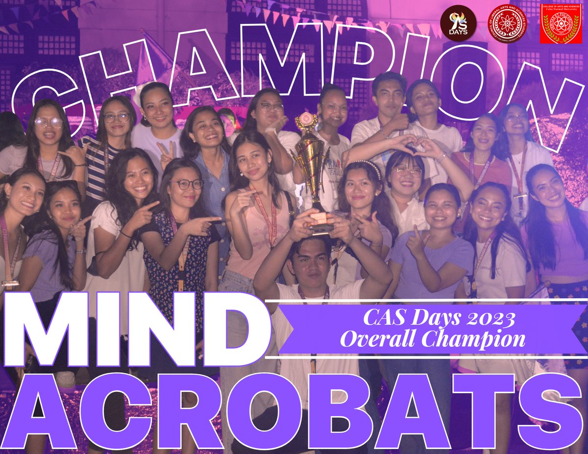 cnuclass_off's tweet photo. 𝐓𝐡𝐞 𝐑𝐞𝐚𝐰𝐚𝐤𝐞𝐧𝐢𝐧𝐠 𝐨𝐟 𝐭𝐡𝐞 𝐏𝐡𝐨𝐞𝐧𝐢𝐱

With a total of thirteen (13) titles, Mind Acrobats won the CAS Days 2023.

Congratulations to 𝗠𝗜𝗡𝗗 𝗔𝗖𝗥𝗢𝗕𝗔𝗧𝗦, the overall champion of CAS Days 2023.

#CASDAYS2023
#CNUCLASS
#Liberals https://t.co/NN3PBxXpAp