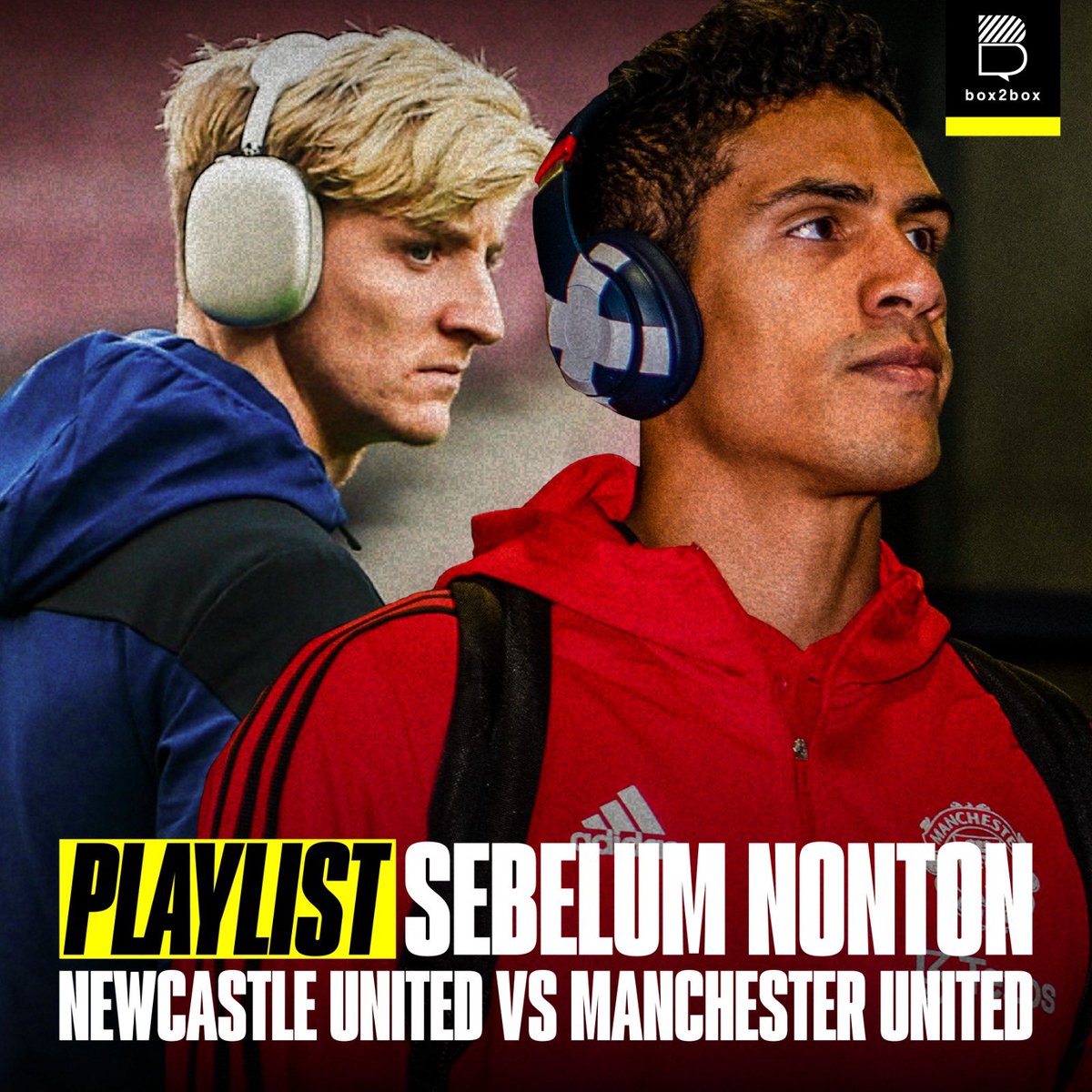 Box2BoxBola's tweet photo. Dikarenakan kami bosan bikin konten di dalam lapangan melulu, sesekali kami mau jajal konten dari luar lapangan 😜

Berikut Playlist sebelum lo nonton Newcastle United vs Manchester United 🔥

Mana band favorit lo dari list ini atau mau nambahin? 🤔 https://t.co/44zgun4HbL