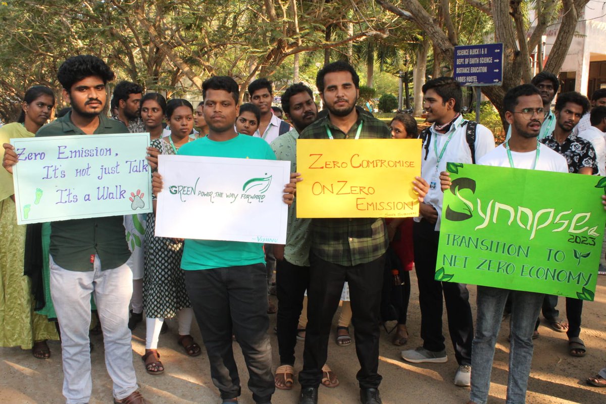 dmspondiuni's tweet photo. Exciting news! Our Pledge &amp; Rally event as part of Synapse 2023 at Pondicherry University was a huge success! It's amazing to see so many people take the pledge to adopt sustainable practices and reduce their carbon footprint. Let's keep the momentum going towards cleaner future! https://t.co/6qUNnYOrc9