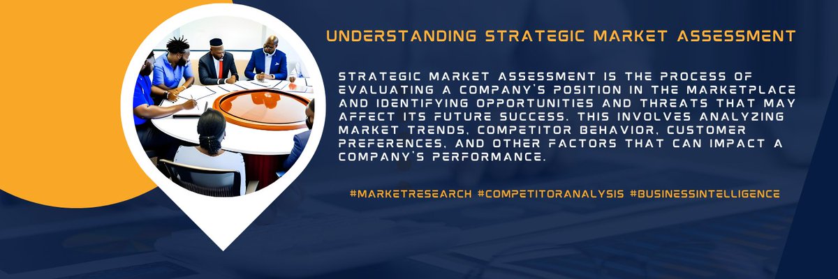 AndoraMedia's tweet photo. Strategic market assessment is the process of evaluating a company's position in the marketplace and identifying opportunities and threats that may affect its future success. This involves analyzing market trends, competitor behavior, customer preferences... https://t.co/rKUgH1uorT