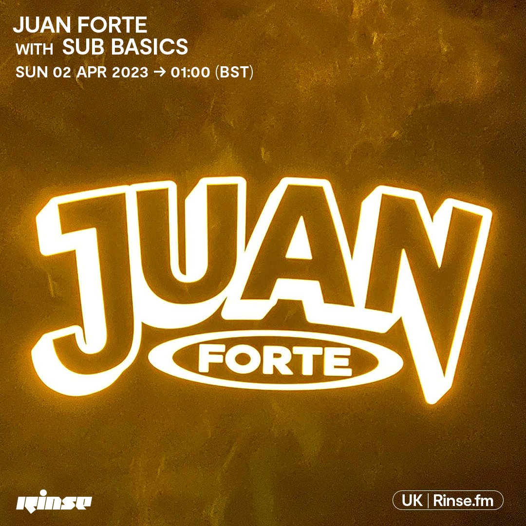 LIVE: it's #JuanForte on rinse.fm + 106.8FM

#RinseFM