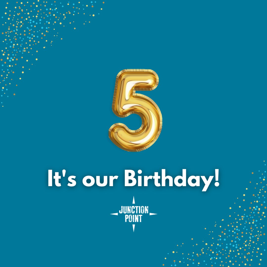 Today we are celebrating our 5th Birthday!

We have been very busy in the past 5 years.

Read our blog now to hear more about all we have been getting up to in the past 5 years!

junctionpoint.co.uk/blogs/junction…

#SocialEnterprise #Charities #PurposeLed #Changemakers