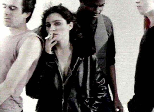 Madonna in her band, Emmy and the Emmys, before she becomes famous