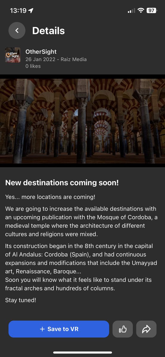 pixistenz's tweet photo. So Quest users bought #othersight for only 4 locations? Remember the promise from Jan/2022 to add more 'soon'? Let me guess.. Raiz no longer exists, too busy to travel and/or doing #photogrammetry and everyone went in different directions? @RaizNewMedia @MetaQuestVR #metaverse https://t.co/0xm80FDKXe