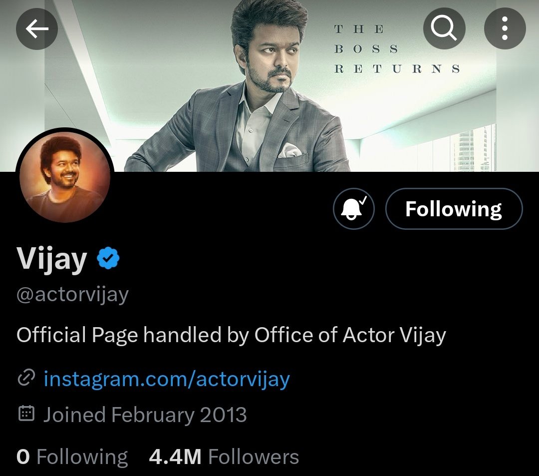VijayFansUpdate's tweet image. Official Insta ID linked in Official Twitter account of Thalapathy @actorvijay ⚡ #BioUpdated #Leo