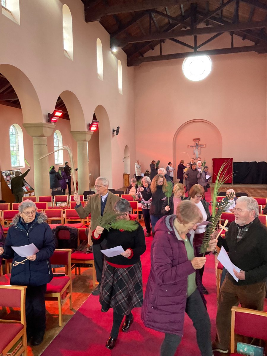 It was too wet for an outdoor Palm Sunday service so we celebrated in St Oswald’s with our friends from Golden Valley Church.