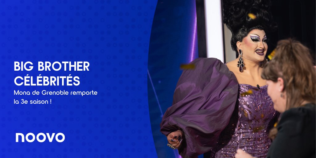 noovo_ca's tweet photo. Elle a marqué la saison avec son humour, ses habiletés sociales et son authenticité. 
Félicitations à @monadegrenoble, qui gagne Big Brother Célébrités ! 💙🥳

#bbcelebrites #noovo @EntourageCie @MarieMaiReal @1073Rouge https://t.co/6FMmAIe5iW