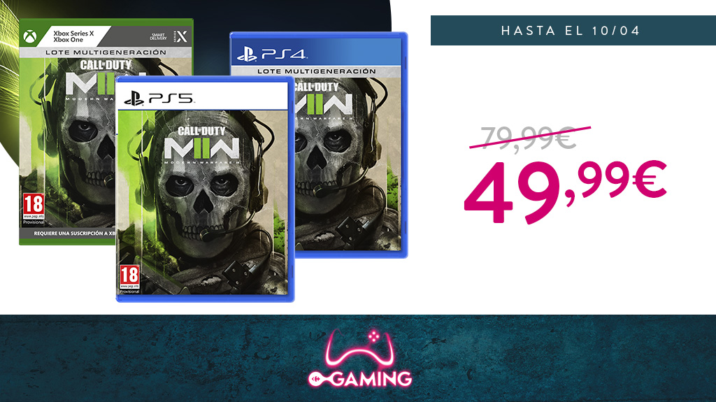 CarrefourGaming's tweet photo. ¡Hasta el 10/04 #CallOfDuty #ModernWarfareII por 49,99€!
💣 https://t.co/JDIhs8oEoW https://t.co/ApJ8Ge2Shk