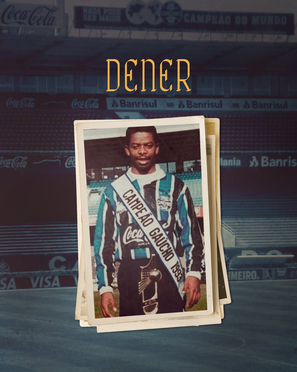 Gremio's tweet photo. Se fosse vivo, o craque Dener estaria completando 52 anos. Em sua passagem meteórica pela Terra, desfilou sua habilidade pelos gramados brasileiros vestindo a camisa do Grêmio entre maio e julho de 1993. Conquistou o Gauchão daquele ano. Nos deixou em 1994, com apenas 23 anos. https://t.co/kQ2VDL3vx3