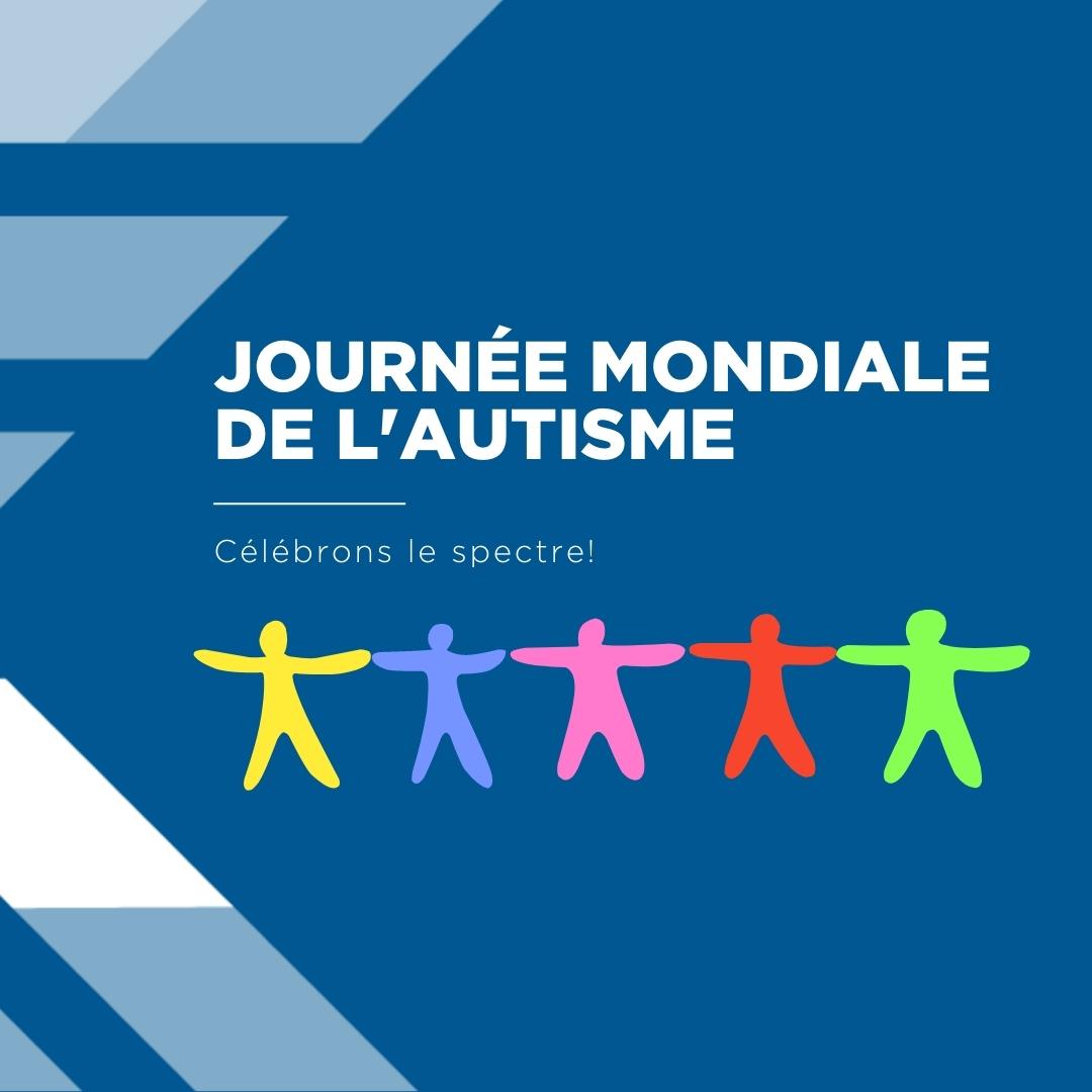 Aujourd'hui marque la Journée mondiale du trouble du spectre de l'autisme. Cette journée vise à sensibiliser le public et à encourager l'inclusion dans tous les aspects de la société, y compris l'éducation, l'emploi et les loisirs. En savoir plus: bit.ly/3ZrtIjj