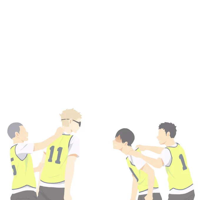 何をイライラしてんのさ王様はご機嫌ななめですかァ?#イラスト #月島蛍 #影山飛雄 #田中龍之介 #澤村大地 