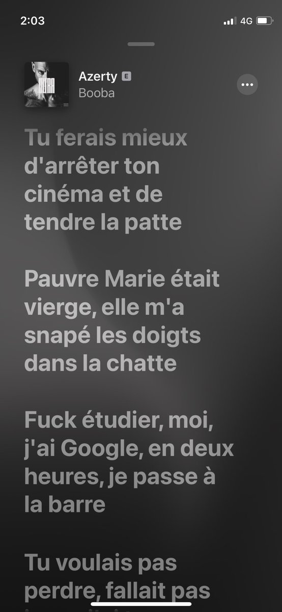 drdrg6's tweet photo. @NuevKb @ArobaseFehd Dans le son Azerty il fait ref à la vierge Marie du coup celle qui a enfanté Jesus dans la religion chrétienne et celle qui a enfanté Issa dans la religion musulmane sinon il dit d’autres dingueries du genre dans plusieurs son de l’album ultra https://t.co/wbCmDloRZ6