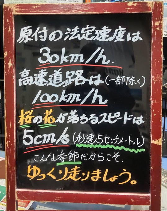 日本で一番有名な花🌸は一週間しか楽しめません。こんな季節だからこそ、ゆっくり走りましょう。年度初めで渋滞も予想されますが