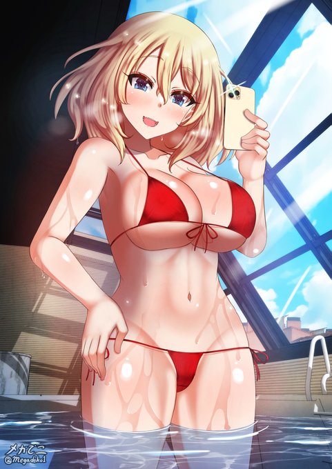 「水着姿になるくらいギャーギャーするな! …とはいえ、やっぱり安藤くん··· やっぱりいい体をしているんじゃないか。うふふ、 もっと見せてみろ🔥!」
「ううっ、押田くん··· 目が怖いぞ…💦」

例のプールを貸し切り、安藤で大いに盛り上がった押田😏✨ 