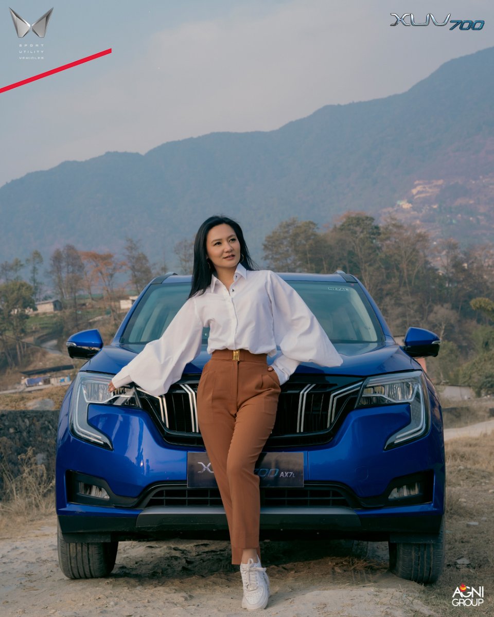 GroupAgni's tweet photo. Experience the thrill of the great outdoors with Samriddhi Rai and the XUV700.

#HelloXUV700 #XUV700 #FeelTheRush #XUV700inNepal #lifestyle #HelloAutoBoosterHeadLamps #AuthenticSUV #explorewithxuv700 #SundayCruisin https://t.co/oYBjNTQvMx