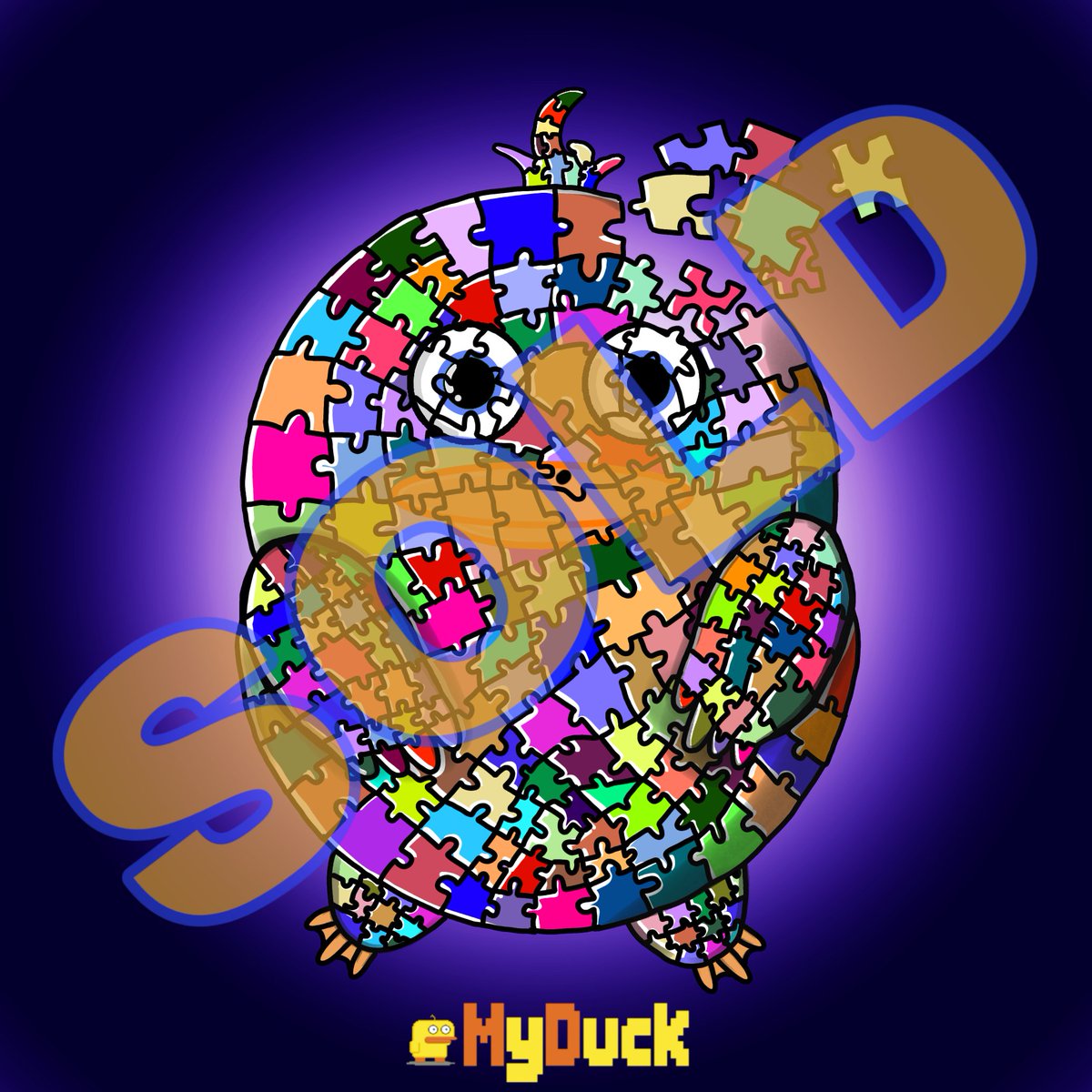 MyDuckie36's tweet photo. 🥳#MyDuckie 79 SOLD 🥳 Congratulations to the new owner @STrallalla of this unique puzzle duck!  She is very special to me.
Keep her, and she will protect you🛡️
Thanks again🙏
And remember, more #MyDuckies sold, more help for kids.

#MDpower #NFTgang #NFTCommunity #SOLD #NFTSold https://t.co/dEBMWl1h5J
