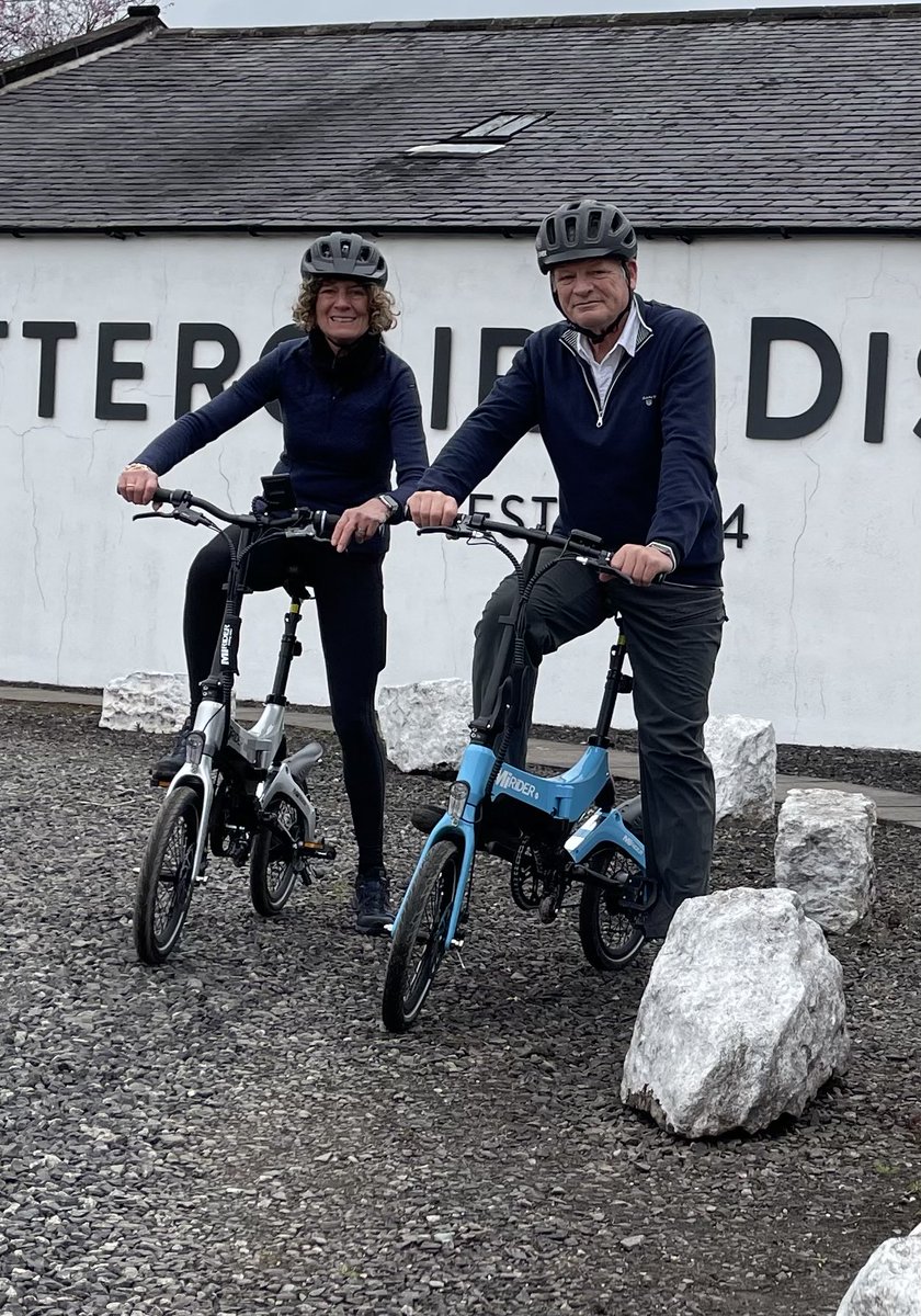 Test riding two of the ⁦@MiRiDERuk⁩ range of folding electric bikes for our Scotland feature in MotorCaravanner magazine ⁦@TravWriters⁩ ⁦@CW_Guild⁩ ⁦@YachtPhoto⁩