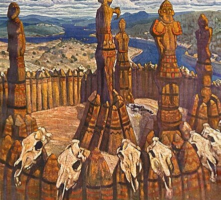 Idols (Pagan Rus), 1910 #roerich #artnouveau wikiart.org/en/nicholas-ro…