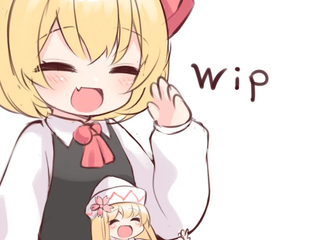 途中経過春のルーミアちゃんを描いてます。7日には間に合わないですが気長にお待ちください……! 