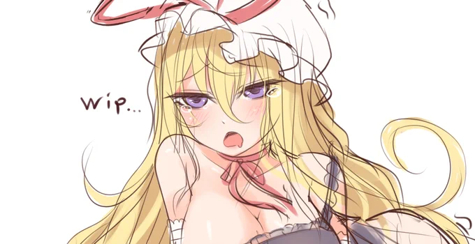途中経過2何故か紫さんも描いてます。ルーミアちゃんが仕上がったらこちらも完成させます! 