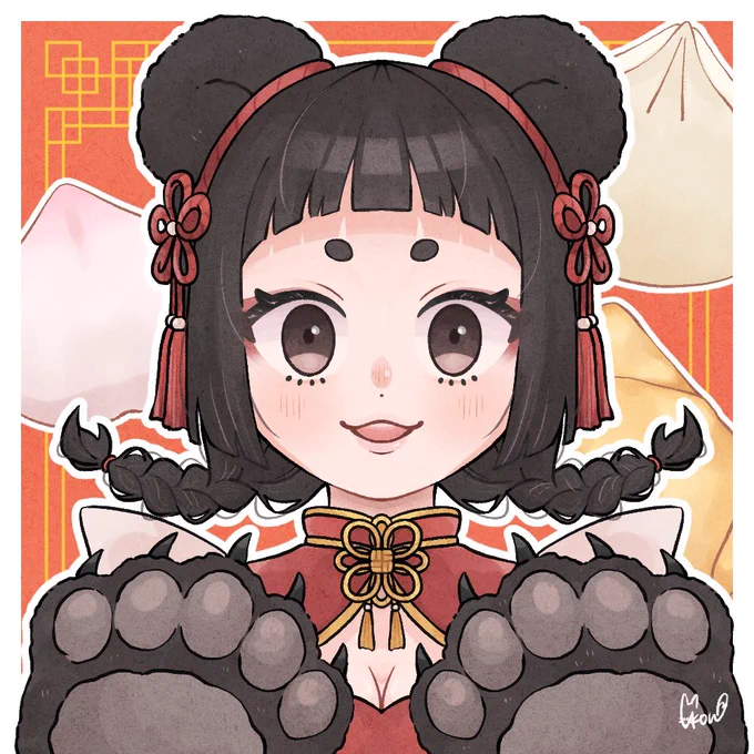 #オリジナルイラスト #パンダ #女の子 