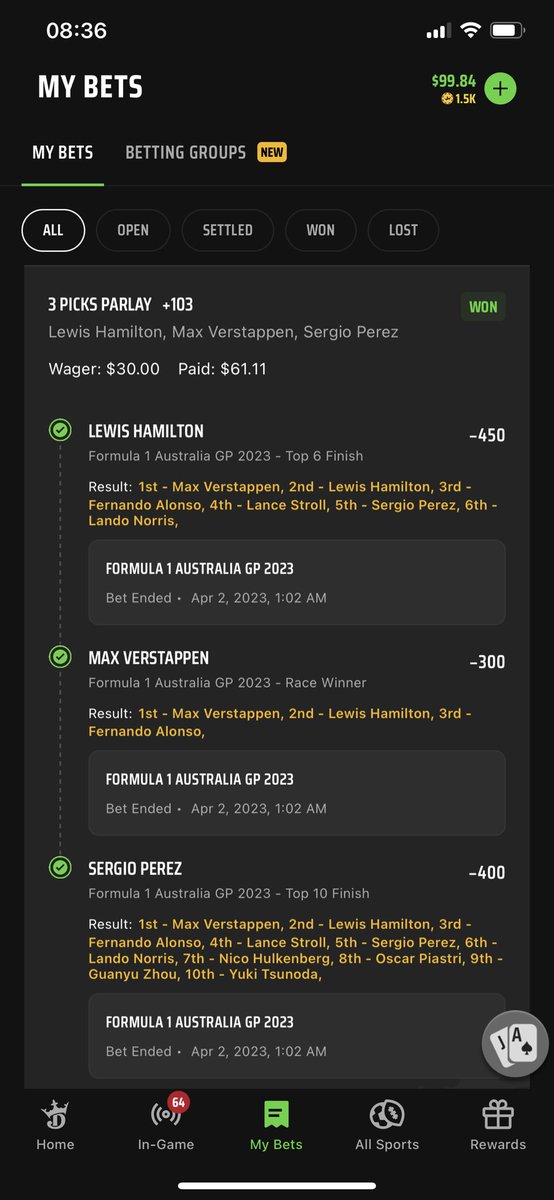 F1Bandits's tweet photo. 🇦🇺🚨Australia GP🚨🇦🇺
Unfortunately as a working man in the USA I was unable to catch the full race. I also forgot to give my picks. Hopefully everyone’s races went well! Here is what we had for the race down under. #F1B https://t.co/v1S4yR9tCu