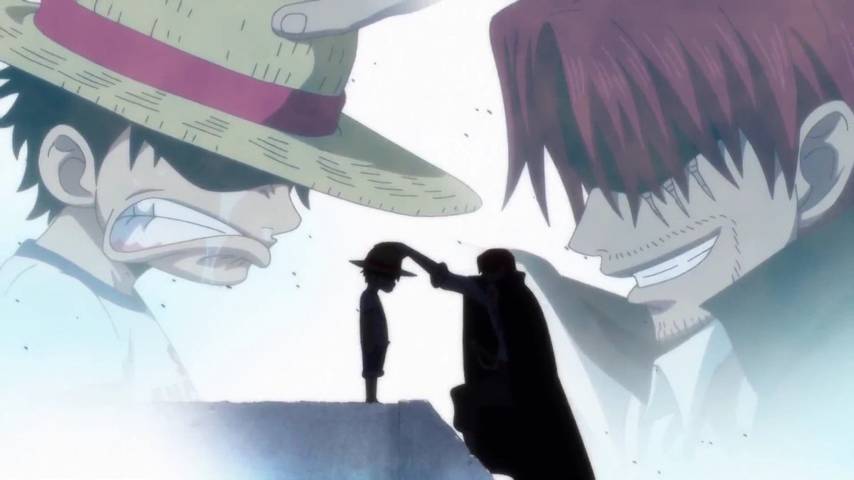 Luffy rendant le chapeau de paille à Shanks (Fanart futur)