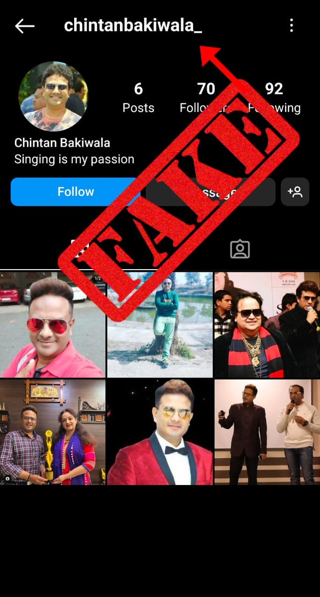 ArtistChintan's tweet photo. दोस्तों, कृपया सतर्क रहें किसी ने मेरा FAKE ACCOUNT @chintanbakiwala_ बनाया है और संदेश भेज रहा है, यह एक विनम्र अनुरोध है कि कृपया उसे जल्द से जल्द रिपोर्ट करें। धन्यवाद और भगवान तुम सब का भला करे । https://t.co/WhMK5wuzan