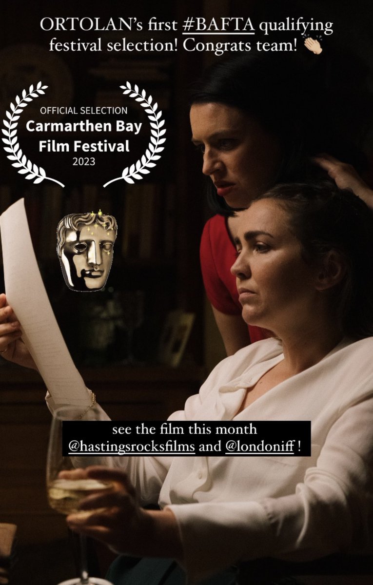 ORTOLAN’s first #BAFTA qualifying #FilmFestival selection @cbffwales ! 

See ORTOLAN this month @film_rocks and @LondonIFF #womeninfilm #directedbywomen #indiefilm @petetheeditor @_KateWinter_