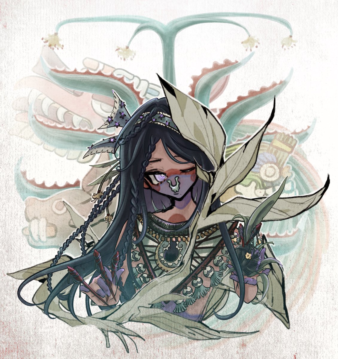 ikuinen_matka's tweet photo. #Mayahuel my heroine…My #agave mother forever…
#Ehecatl gave all beings the ability to love because of his love for you, yet the sacrifice you made because you loved him became an eternal pain in his heart.
#AztecGoddess #mesoamerica #Aztecs #myOC #mythology #characterdesign https://t.co/kFltAbHLrr