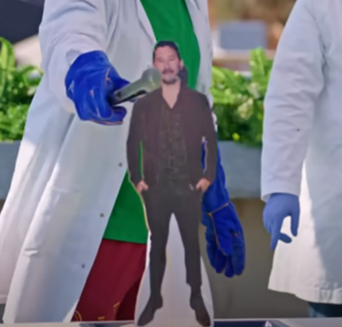 AshT0onY's tweet photo. watching the Cold Ones burn a mini cardboard cut-out of markiplier is not what i expected today https://t.co/G4HNP2o3NO