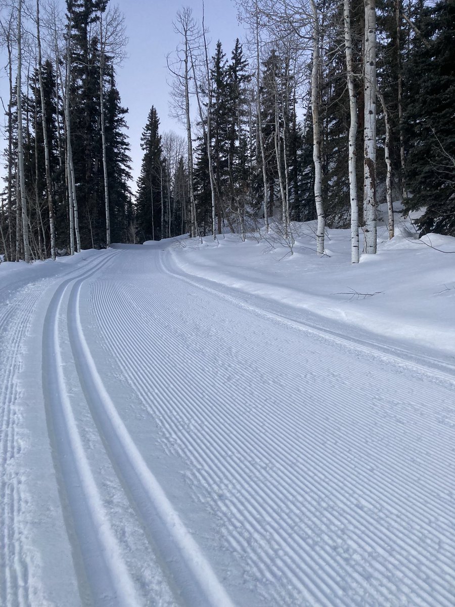 Officially the last groom of the season with the snowcat.  Trails look good. Come ski😎.