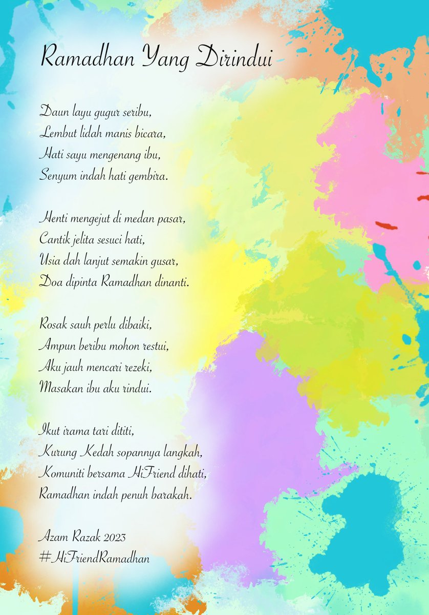 Ramadhan Yang Dirindui
#HiFriendRamadhan