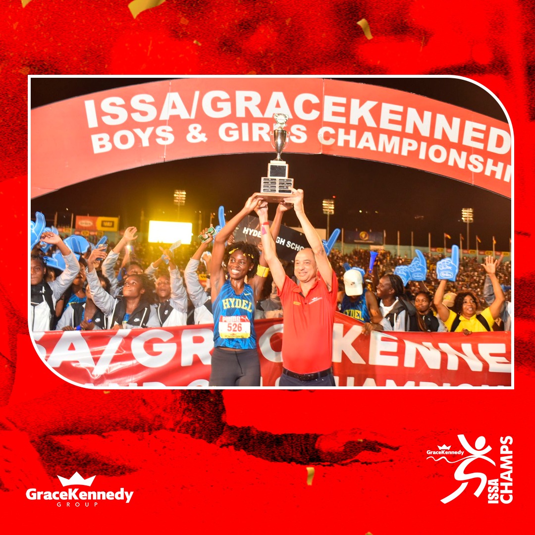 GraceKennedyGrp's tweet photo. Congratulations to the 2023 ISSA/GraceKennedy Boys and Girls Athletics Champions @kcjamaica and #HydelHighSchool

 #Champs2023 #OurStoryContinues https://t.co/4A0Iw85UjH