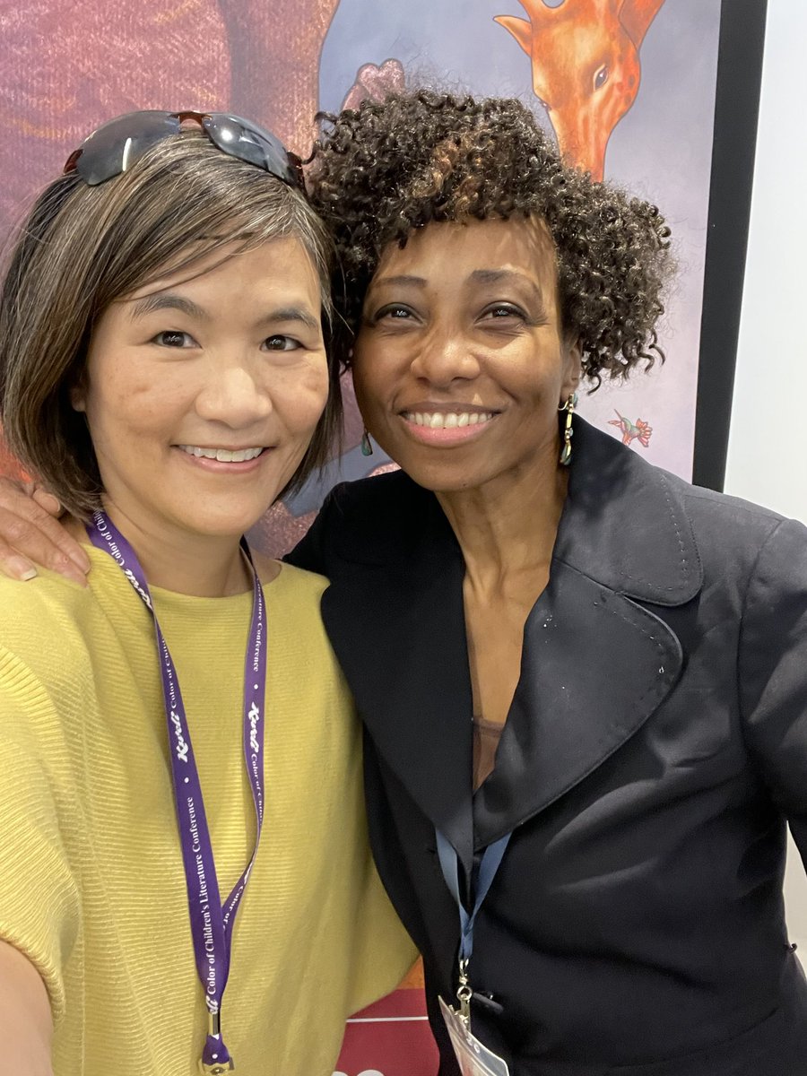 Day 2 of @kwelijournal Color of Children’s Literature Conference starts soon! #Kweli23 is virtual today, but sharing yesterday’s pics meeting founder Laura Pegram  #IRL Such a generous soul 💖 thank you for all you do, Laura! 🙏🏽 😊