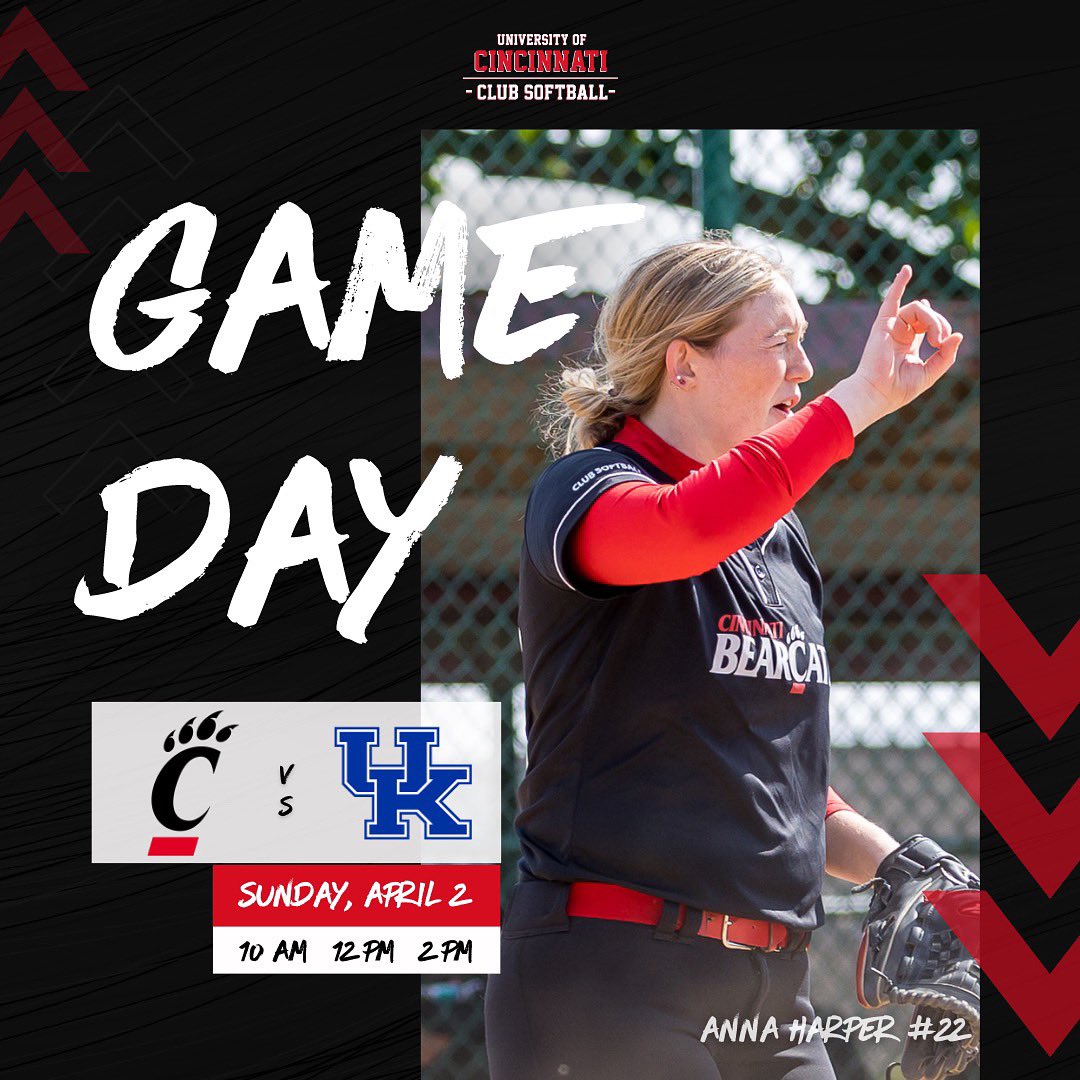 FIRST GAMEDAY OF THE YEAR💯💯💯

Our first 3 games of the spring season are today at home (Withrow High School) vs UK! 

Come show your support or tune into our games at 10 AM &amp; 12 PM &amp; 2 PM on game changer! (University of Cincinnati Bearcats Varsity)🥎 

Go Bearcats! 🔥🚨🥎