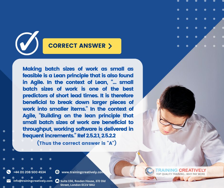 traincreatively's tweet photo. You surely did well on the first sample question. Carry on with the second one. Keep it up! 🙂 

#TrainingCreatively #TopQualityTraining #PeopleCert #AXELOS #ITIL4HVIT #onlinecourse #onlinetraining https://t.co/SKJgHKPkco