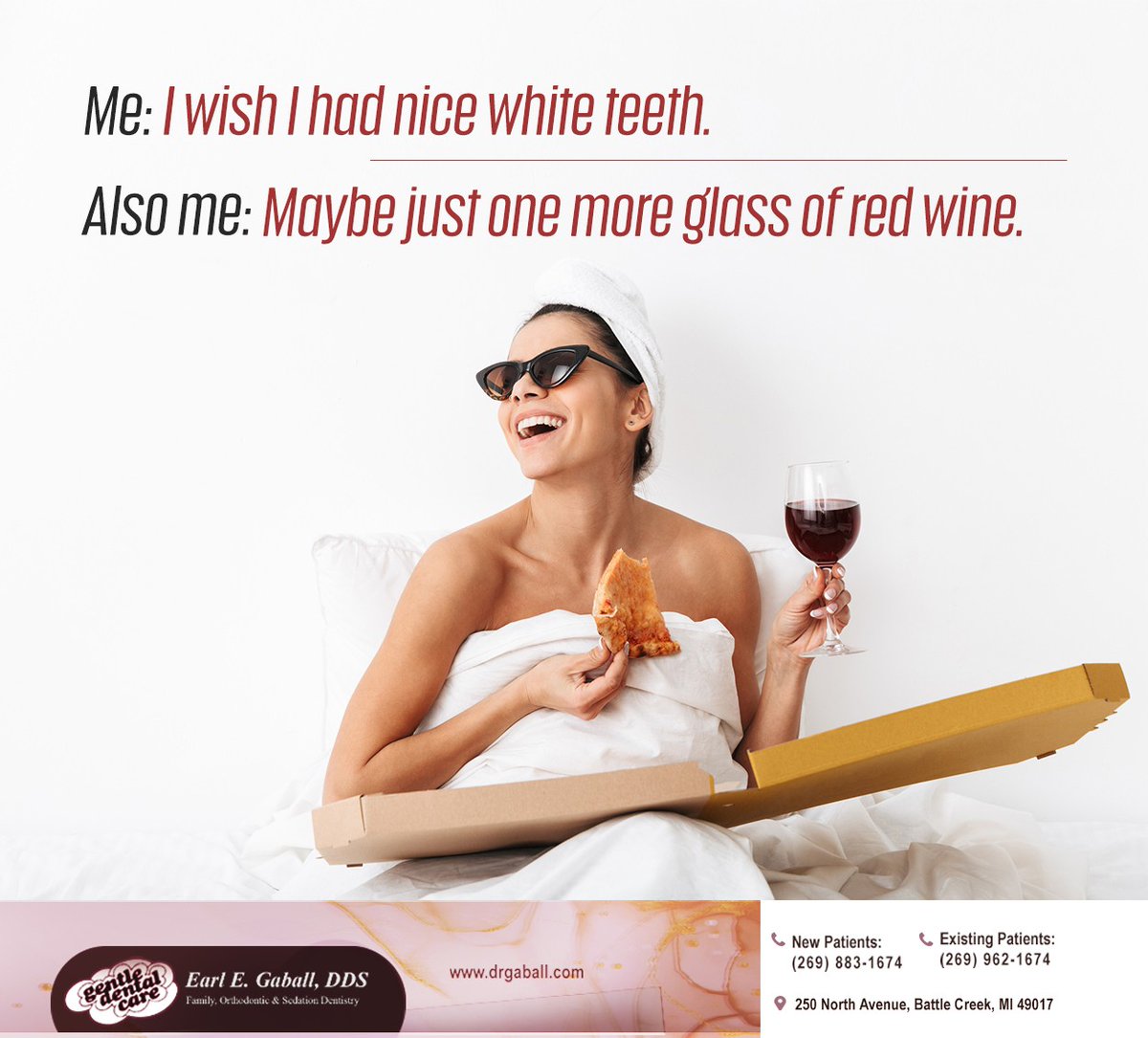 DrGaball's tweet photo. Whoops, guilty as charged. What’s your guilty pleasure that keeps your teeth from staying white? #earlgaballDDS #battlecreek #MI https://t.co/KKV93D2t0n