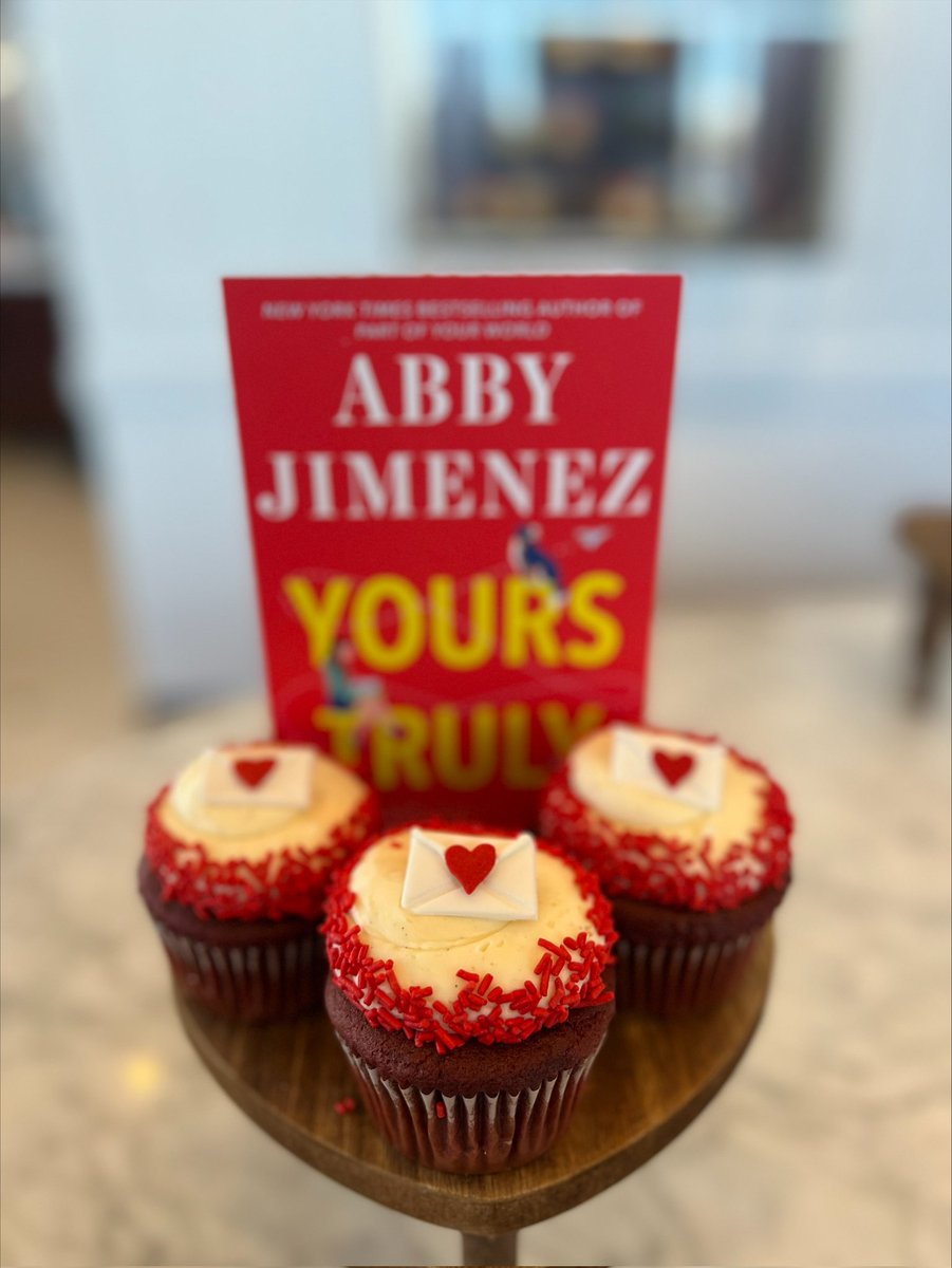 New cupcake alert! This is publication month for Nadia Cakes owner <a href="/AuthorAbbyJim/">Author Abby Jimenez</a> new book YOURS TRULY! We have a book inspired cupcake! Red velvet filled w/ marshmallow topped with a marshmallow vanilla bean buttercream! GF too! Get YOURS TRULY early at select Barnes &amp; Nobles!