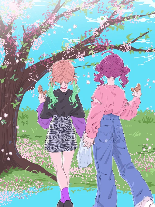 ドーナツ はんぶんこして歩く 