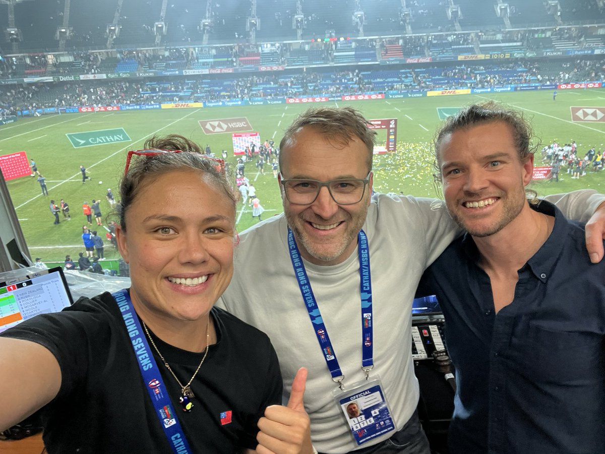 What a night for @nz_sevens in Hong Kong. Privilege to work with these two legends - and the entire broadcast team. See you in Singapore! @nz_sevens @WorldRugby7s @rubytui @TBobbyMitchell